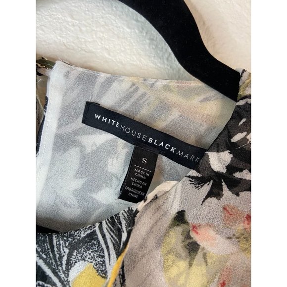 White House Black Market women's small floral cold shoulder blouse casual - Picture 4 of 9